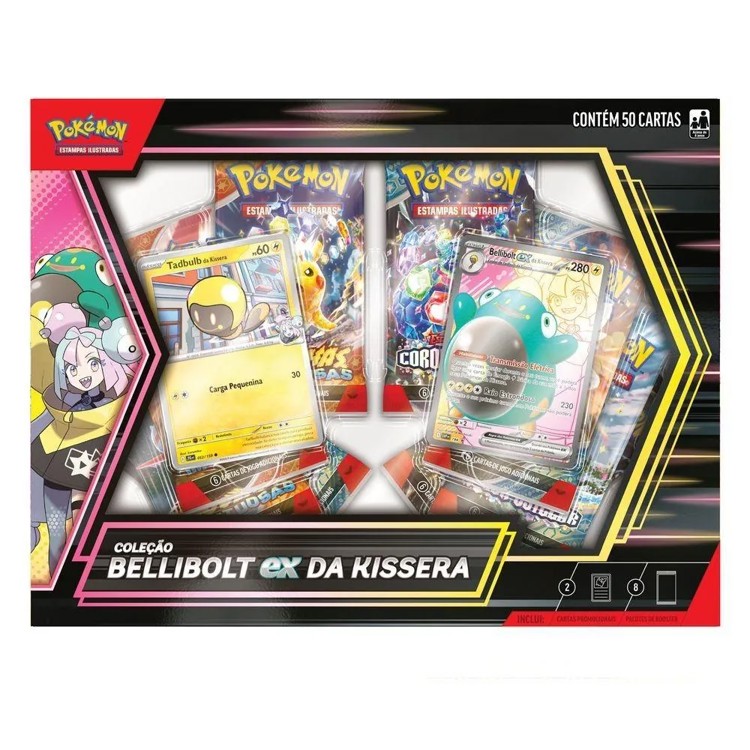 Pokémon - Box de Cartas Coleção Bellibolt Ex da Kissera - 50 cartas - Copag