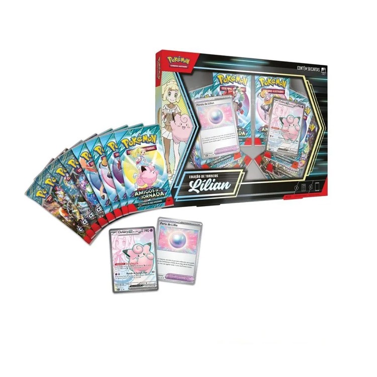 Pokémon - Box de Cartas Coleção de Torneios Lílian - 50 cartas - Copag