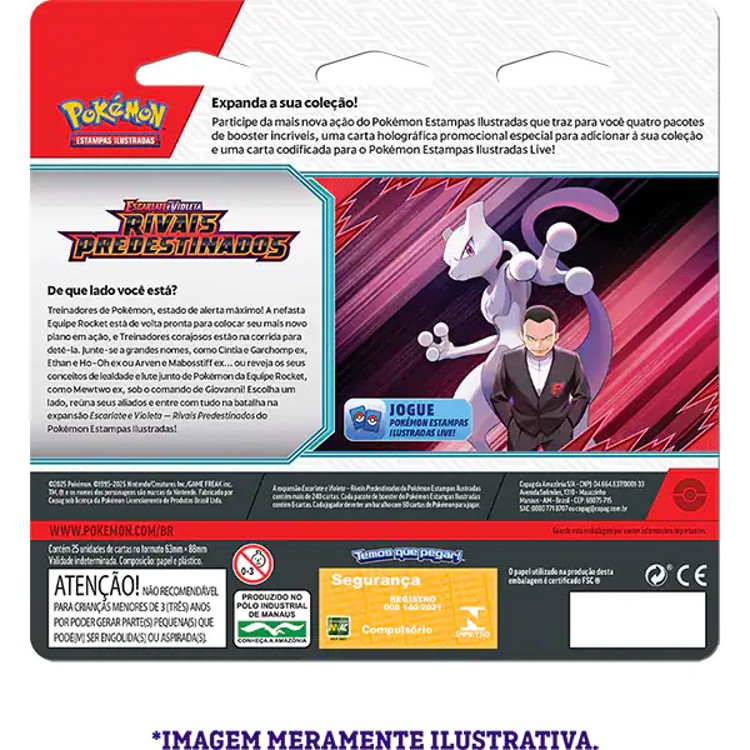 Pokémon - Blister Quádruplo EV10 Rivais Predestinados - Zarude 25 cartas - Copag