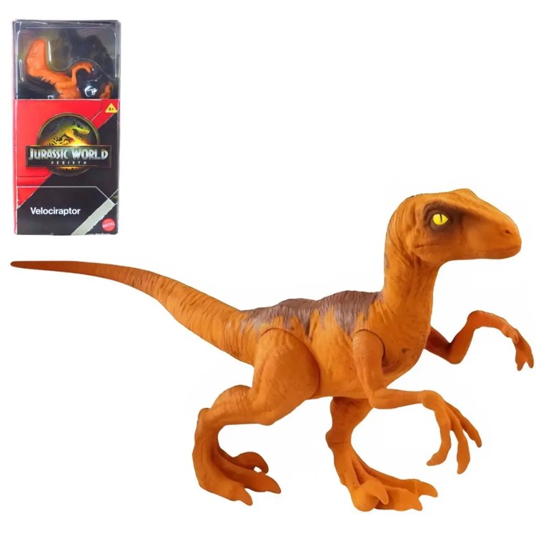 Jurassic World Rebirth - Dinossauro Velociraptor 15 Cm - Articulado - Mattel
