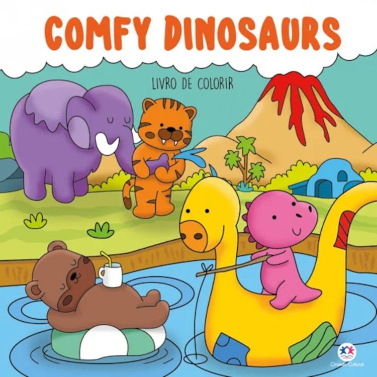 Comfy Dinosaurs - Livro de Colorir - Ciranda Cultural