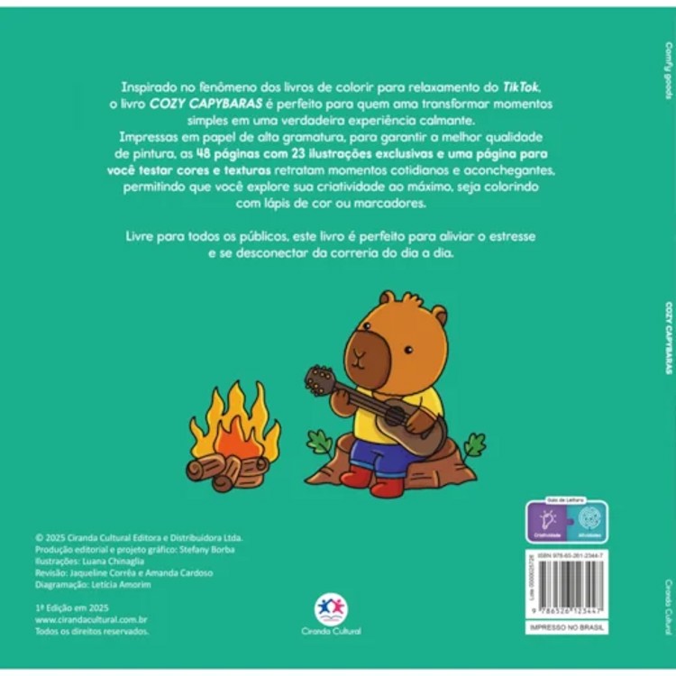 Cozy Capybaras - Livro de Colorir - Ciranda Cultural