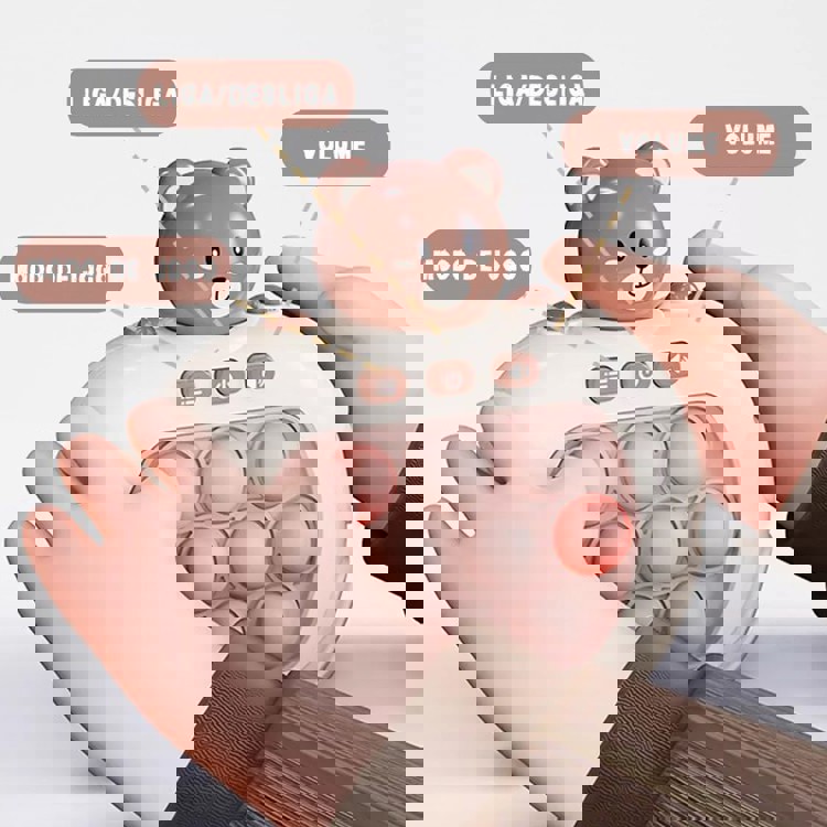 Pop It Eletrônico - Fidget Toy - Brinquedo Sensorial - Urso