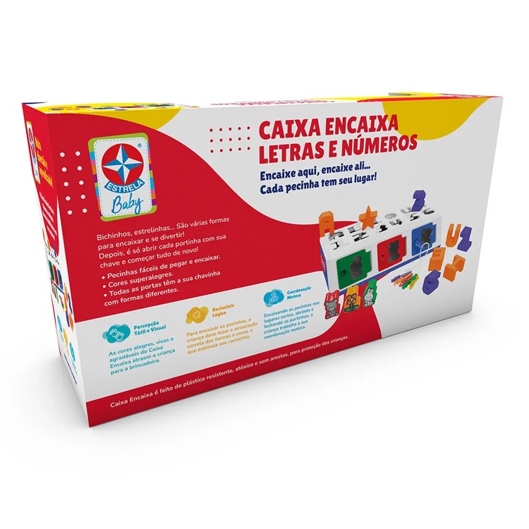 Caixa Encaixa Letras e Números - Estrela