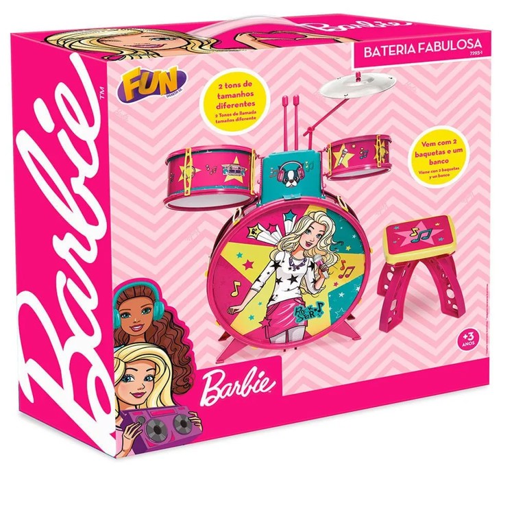 Bateria Infantil Fabulosa Barbie - Fun Divirta-se