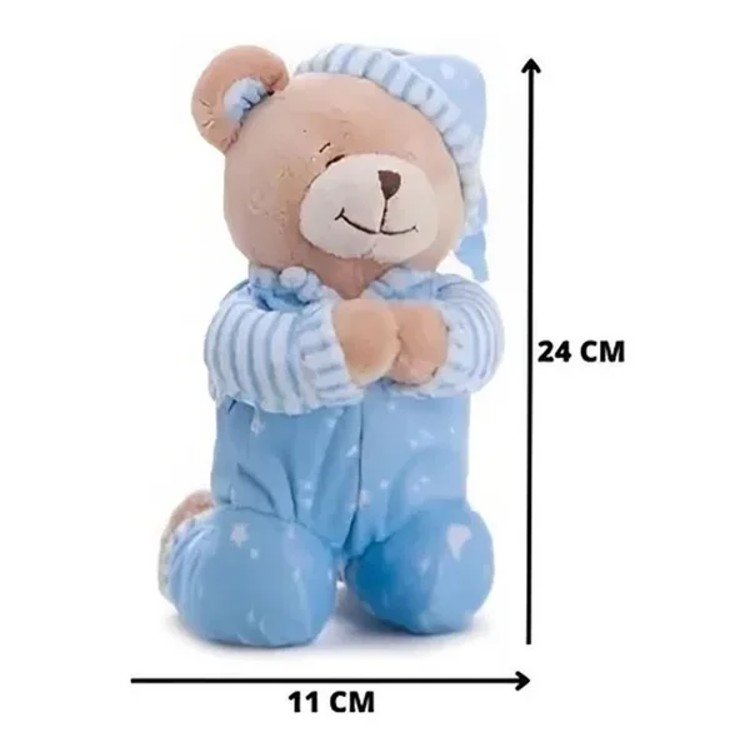 Pelúcia Ursinho que Reza Azul - Buba