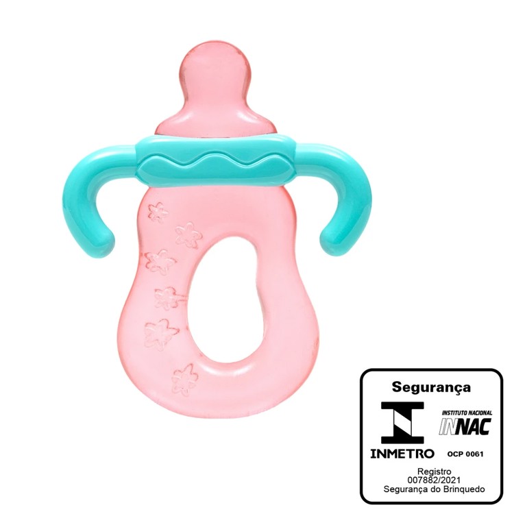 Mordedor com Água Mamadeira  Rosa - Buba